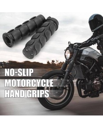 1'' Aluminum + Rubber Motorcycles Handlebar with accessory Chome +Black