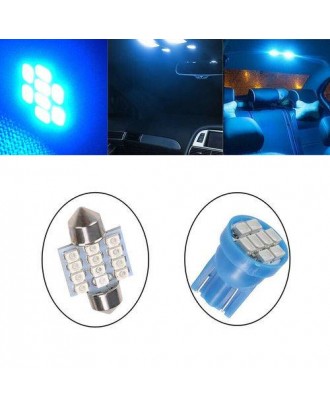 13x Blue Lights Auto Car Interior LED Dome License Plate Lamp 12V